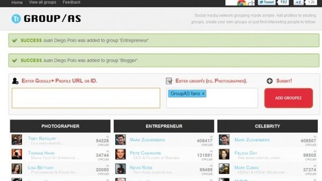 group.as &ndash; Los usuarios de google+ clasificados en grupos | Aplicaciones y Herramientas . Software de Dise&ntilde;o | Scoop.it