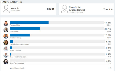 Résultats Haute-Garonne 1er Tour de la Primaire ouverte de la droite et du centre | Toulouse La Ville Rose | Scoop.it