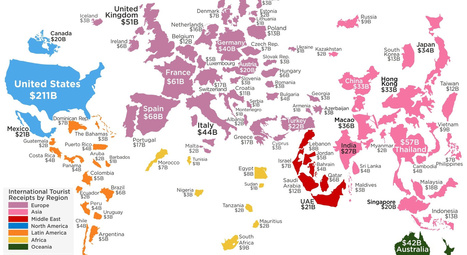 Map: The World's Top Countries for Tourism | IELTS, ESP, EAP and CALL | Scoop.it