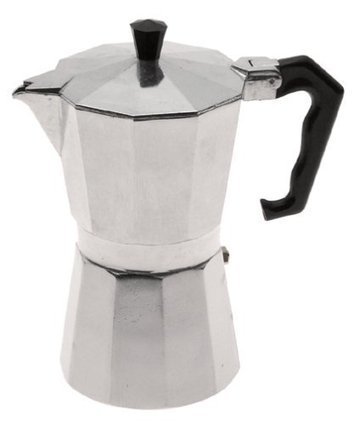 Bundle with a Set of White Espresso Cups 3.5 Ounces and Metal Rack Imusa Cuban Espresso Coffee Maker 6-cup Famous Hotels