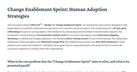 Change Enablement Sprint: Human Adoption Strategies | ChiefOperatingOfficer | Scoop.it