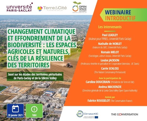 Webinaire 28/01 &agrave; 18h : "Changement climatique et effondrement de la biodiversit&eacute; : les espaces agricoles et naturels, cl&eacute;s de la r&eacute;silience des territoires" | ECOLOGIE - ENVIRONNEMENT | Scoop.it