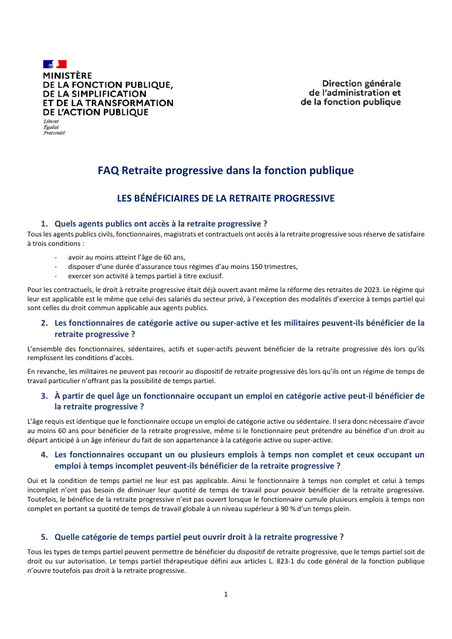 FAQ relative à la retraite progressive dans la fonction publique | Veille juridique du CDG13 | Scoop.it
