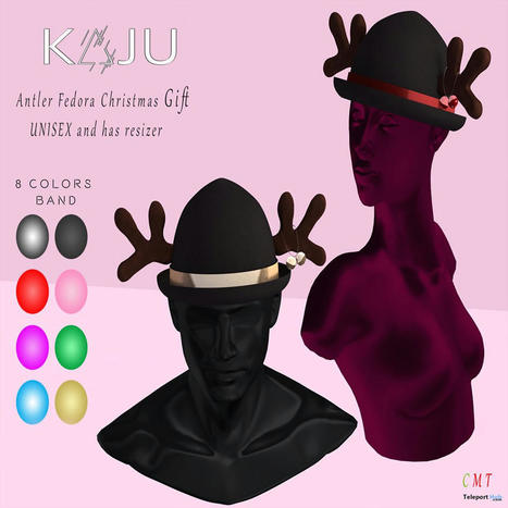 Antler Fedora Hat Christmas 2021 Gift by KAJU | Teleport Hub - Second Life Freebies | Second Life Freebies | Scoop.it