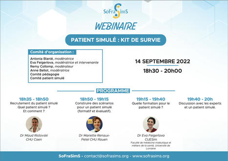 Webinaire n°4 de la Sofrasims : Patient simulé, kit de survie | GRIEPS | Scoop.it