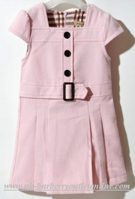 Burberry Kids Woolen Dress Pink 