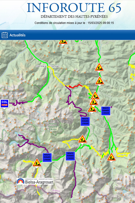 Conditions de circulation en Aure et Louron le 15 mars (09:00) | Vall&eacute;es d'Aure & Louron - Pyr&eacute;n&eacute;es | Scoop.it