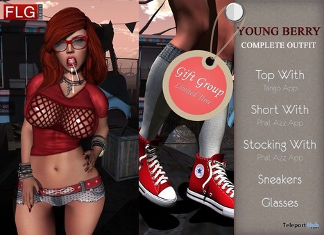 Young Berry Outfit with Lola and Phat Azz Applier Gift by FLG | Teleport Hub - Second Life Freebies | Teleport Hub | Scoop.it