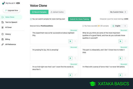 My Vocal AI: cómo clonar tu voz con inteligencia artificial y usarla para crear narraciones con tu voz | Tools design, social media Tools, aplicaciones varias | Scoop.it