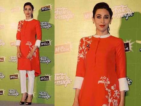 Karishma Kapoor In Orange Kurti & Cigarette Pants | Celebrity Fashion Trends | Scoop.it