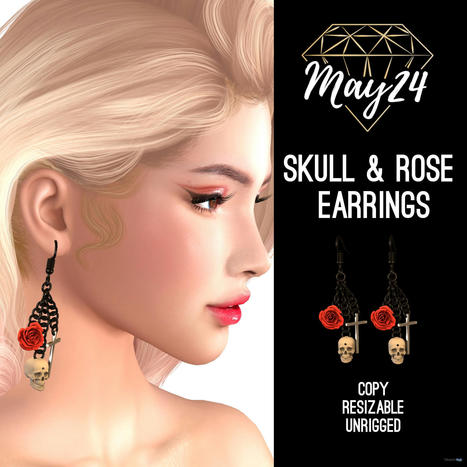 Skull & Rose Earrings Halloween 2022 Group Gift by May24 | Teleport Hub - Second Life Freebies | Second Life Freebies | Scoop.it