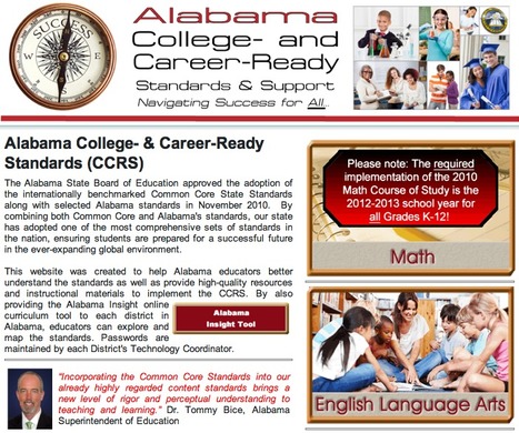 Alabama College and Career Ready Initiative (Alabama Common Core Standards): ALSDE | Common Core State Standards: Resources for School Leaders | Scoop.it