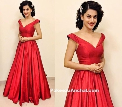 Tapsee Pannu in Red Silk Gown by Zara Umrigar, #ActressInGowns, #ActressInRedDresses, #BollywoodActress, #BollywoodDesignerDresses, #CelebrityDresses, #DesignerWear, #Gowns, #IndianFashionDesigners... | Indian Fashion Updates | Scoop.it