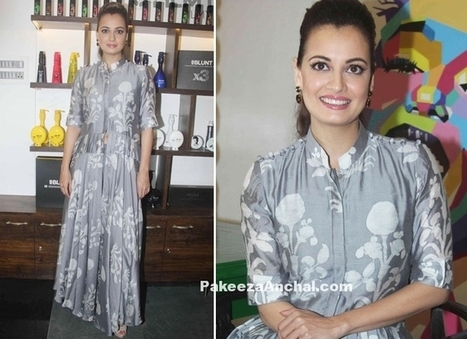 Dia Mirza in Grey colored light weight Outfit by Myoho | Indian Fashion Updates | Scoop.it