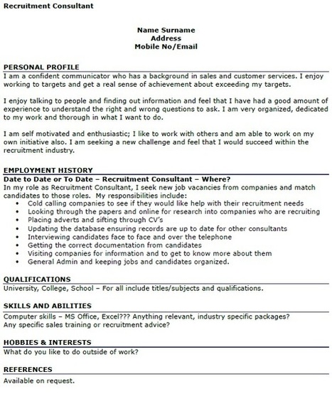 Recruitment Consultant Resume Sample Job Resu