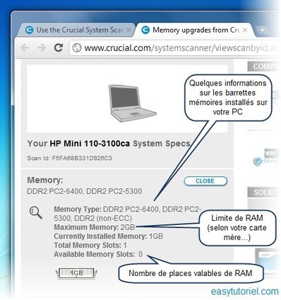 Savoir combien de places mémoires (RAM) valables sur votre PC sans l’ouvrir ! | Easytutoriel.com | gpmt | Scoop.it