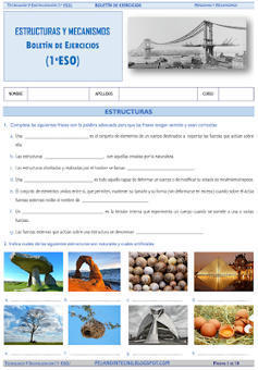Boletín ejercicios 1ºESO: Estructuras y mecanismos | tecno4 | Scoop.it