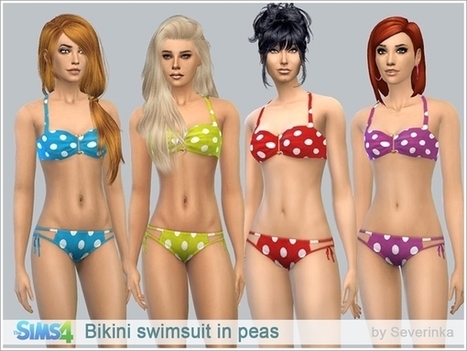 Severinka_'s Bikini swimsuit in peas (TSR) | Les Sims | Scoop.it