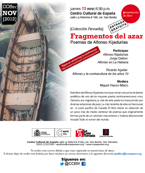 El más reciente título de poesía de A. Kijadurías se presenta este jueves 15 en San Salvador | Autores de Centroamérica | Magacín | Scoop.it
