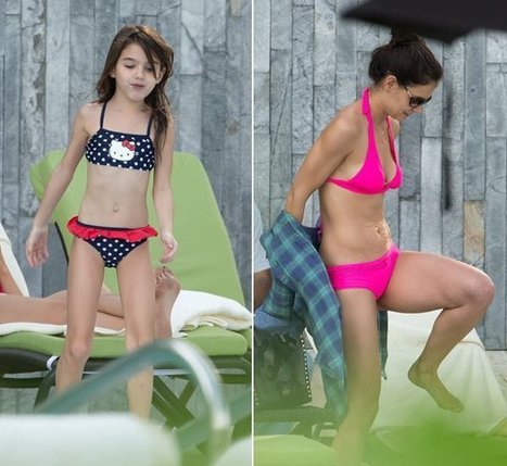 Katie Holmes & Suri Cruise Relax In Bikinis In Miami - Hollybaby.