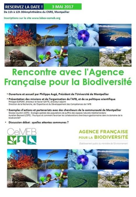 3 mai : Rencontre avec l'Agence Francaise pour la Biodiversité - Labex Cemeb | Biodiversité | Scoop.it