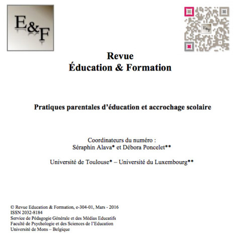 Education & Formation : Parution du e-304-01 (Mars 2016) | Revue Education & Formation | Scoop.it