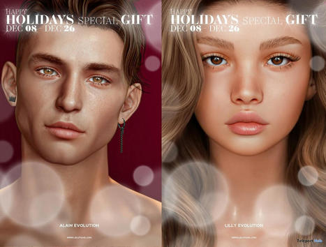 Alain & Lilly Mesh Heads Evolution Line December 2020 Group Gift by LeLUTKA | Teleport Hub - Second Life Freebies | Second Life Freebies | Scoop.it