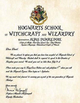 Amazon.com: Personalized Harry Potter Acceptance Letter - Hogwarts School of Witchcraft and Wizardry: Handmade | Blingy Fripperies, Shopping, Personal Stuffs, & Wish List | Scoop.it