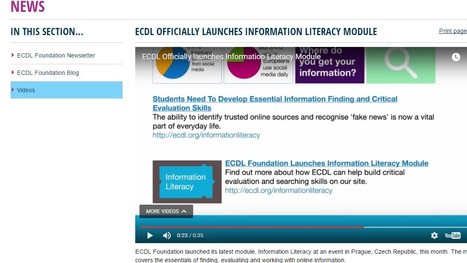 ECDL Officially Launches Information Literacy Module | Notebook or My Personal Learning Network | Scoop.it