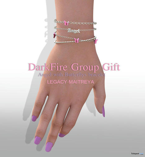Angel With Butterflies Bracelet July 2021 Group Gift by DarkFire | Teleport Hub - Second Life Freebies | Second Life Freebies | Scoop.it