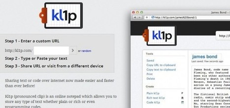 kl1p – Para compartir cualquier tipo de texto en pocos minutos | TIC & Educación | Scoop.it