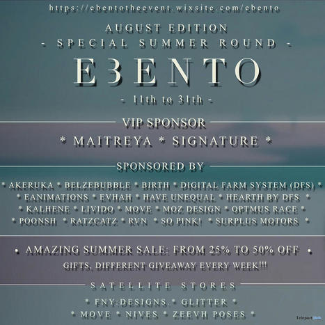 eBento | Teleport Hub - Second Life Events | Second Life Freebies | Scoop.it