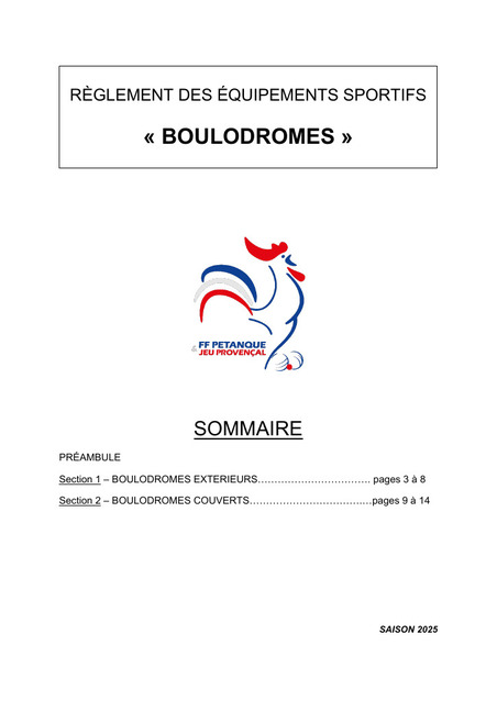 Boulodromes - Règlement des équipements sportifs concernant tous les terrains susceptibles d'accueillir des compétitions, quel que soit leur niveau | Veille juridique du CDG13 | Scoop.it