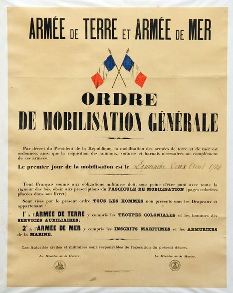 1er août 1914, mobilisation générale | Autour du Centenaire 14-18 | Scoop.it