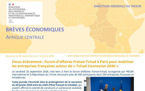 Br&egrave;ves &eacute;conomiques d'Afrique centrale - Semaine du 28 septembre au 2 octobre 2026 | Revue de Presse Afrique francophone par Service International de CCI Normandie | Scoop.it