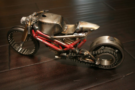 Ducati Cafe Racer sculpture | Snowmotoart | Etsy | Ductalk: What's Up In The World Of Ducati | Scoop.it