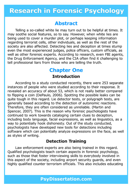 forensic psychology dissertation topics