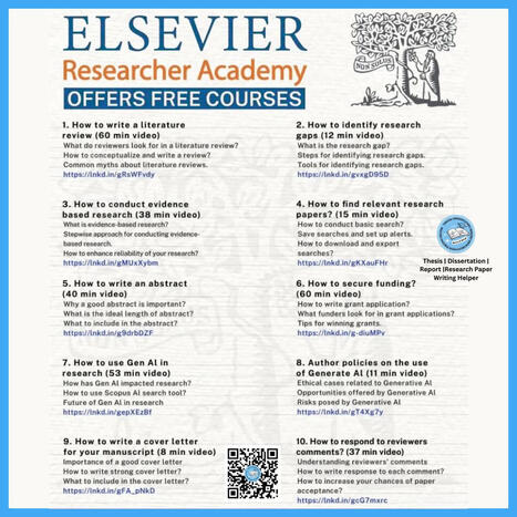 10 Free Research Courses Every Researcher Should Know Looking to strengthen your research and academic writing skills without spending money? Elsevier Researcher Academy offers free courses to he... | Notebook or My Personal Learning Network | Scoop.it