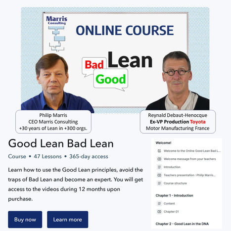New: Launch of online "Good Lean Bad Lean" training by Marris Consulting | TLS - TOC, Lean & Six Sigma | Scoop.it