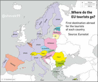 Top Tourist Destination By European Country In 2022 [MAP] | Veille territoriale AURH | Scoop.it