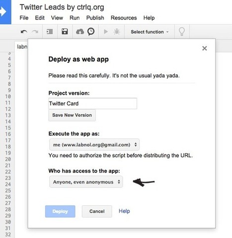 How to Collect Email Leads from Twitter in a Google Spreadsheet | Public Relations & Social Marketing Insight | Scoop.it