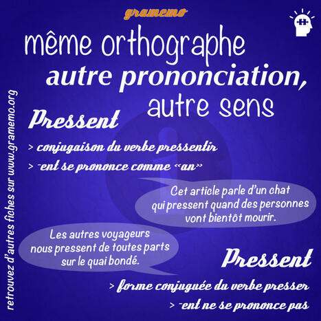 Pressent ou pressent – Attention, homographes ! | FLE CÔTÉ COURS | Scoop.it