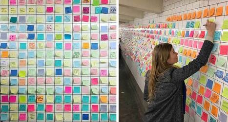 Dans le métro de NY, un artiste organise une «thérapie» post-élection à base de Post-it® | Pratiques et tendances en communication visuelle | Scoop.it