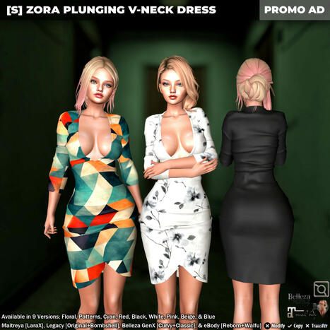 New Release: [S] Zora Plunging V-Neck Dress by [satus Inc] | Teleport Hub - Second Life New Releases / Deals | Second Life Freebies | Scoop.it