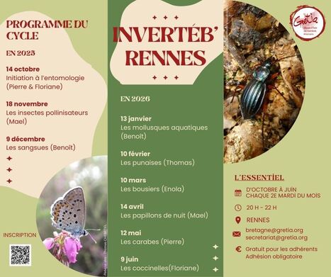 Une nouvelle session d'Invertéb’Rennes pour l’année 2025 | Variétés entomologiques | Scoop.it