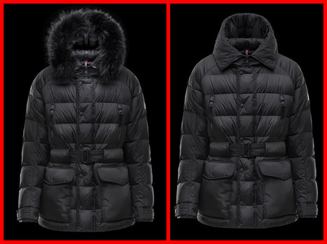 moncler black fur hooded jacket men's