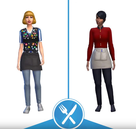 Vidéo de 2 uniformes "Les Sims 4 au restaurant" << SimCookie | Les Sims | Scoop.it