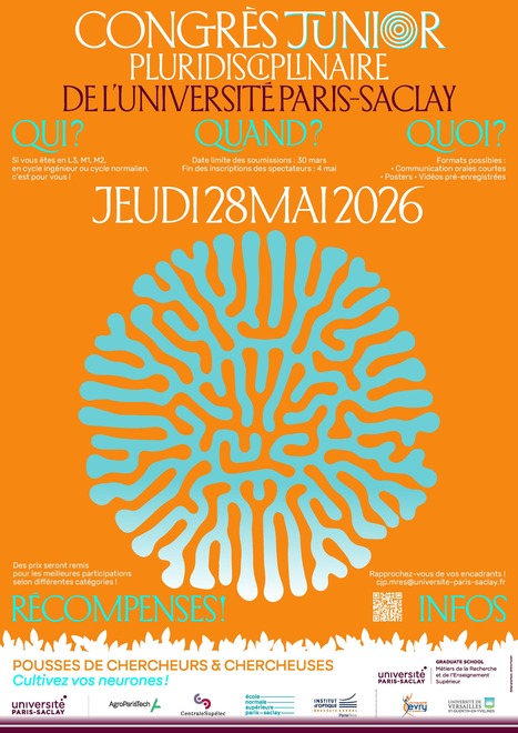 RAPPEL ! Congr&egrave;s Junior pluridisciplinaire de la GS MRES - jeudi 28 mai 2026 | Life Sciences Universit&eacute; Paris-Saclay | Scoop.it