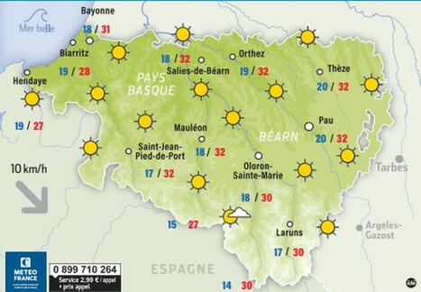 Météo : un vendredi 13 sous le soleil et un ciel bleu, découvrez les prévisions dans les Pyrénées-Atlantiques - La République des Pyrénées.fr | BABinfo Pays Basque | Scoop.it