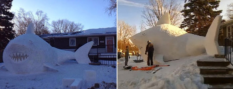 Shark Attack News: Minnesota Brothers Construct 10 Foot Snow Shark | Soggy Science | Scoop.it